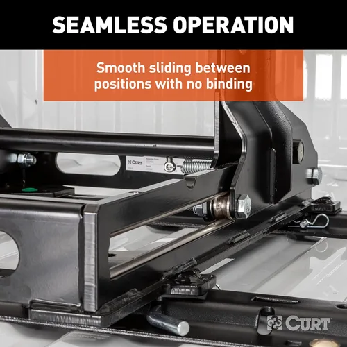 Vista 8 de CURT 16574 S25 Enganche deslizante de quinta rueda para camiones de cama corta, 25,000 libras (requiere cabeza)