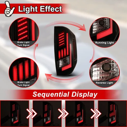 Vista 6 de Nixon Offroad Luces traseras para Toyota Tundra 2014 2015 2016 2017 2018 2019 2020 2021 Luces traseras LED Luces traseras Conjunto de luces traseras