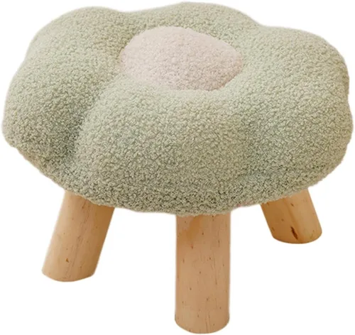 Vista 4 de Reposapiés, cómodo puf con forma de flor, multiusos, otomano, pequeño taburete para dormitorio, apartamento, mesita de noche, porche, sala