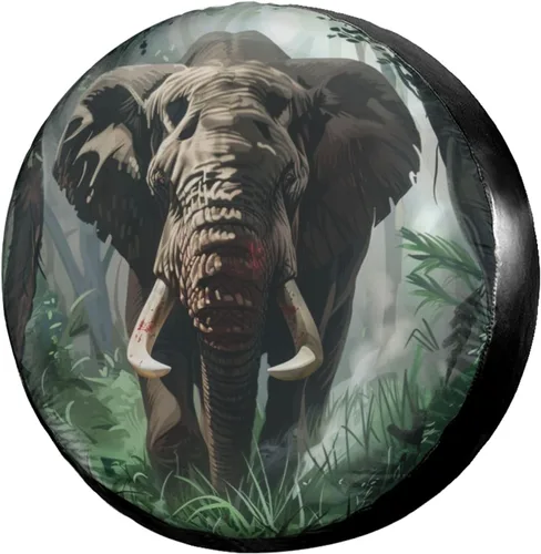 Vista 39 de Dujiea - Cubierta de neumático de repuesto con cabeza de gato en llamas, con orificio para cámara de respaldo, cubierta universal para ruedas