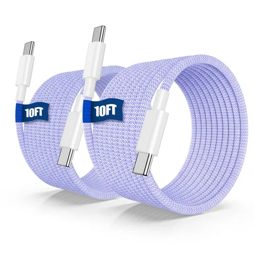 Vista 16 de Cable de carga rápida USB C a C de 10 pies, 60 W de carga rápida tipo C a C, cable de carga para Apple iPhone Duo/18 Pro 17 Pro Max/17 Air/16 Pro/15