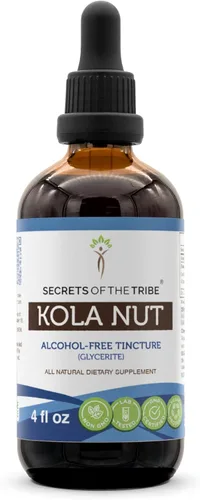 Vista 6 de Secrets of the Tribe Tintura de nuez de cola Extracto sin alcohol, nuez de cola (acuminado de cola) Nuez seca (2 onzas líquidas)