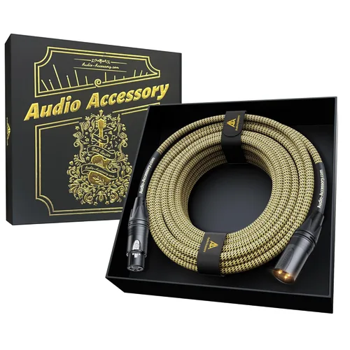 Vista 18 de Serie Oro Cables XLR Star Quad de 1.5 pies, Conectores Neutrik, Cable de micrófono 19AWG, Cable de micrófono trenzado en nylon reforzado con Kevlar