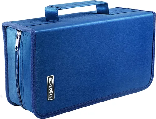 Vista 8 de Siveit Funda para CD y DVD, estuche para CD/DVD, capacidad de 128 unidades, organizador de CD, carpeta de CD, cartera portátil de CD para viajes