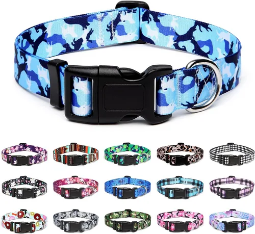 Vista 24 de Mercano - Collar ajustable para perro, patrones de diseño especial, collar de nailon suave cómodo y duradero para perros pequeños, medianos