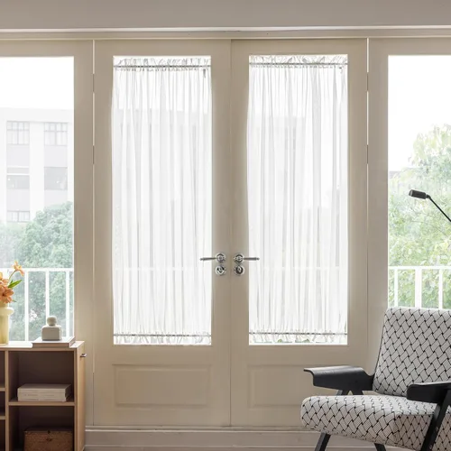 Vista 20 de Aquazolax - Cortinas transparentes para puerta y ventana gris - Cortinas con bolsillo para barra de 25 x 40 pulgadas para puertas de cristal