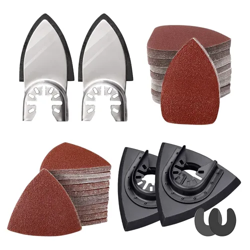 Kit de almohadillas de herramientas oscilantes de 206 piezas, almohadillas triangulares, almohadillas para los dedos, adaptadores de clip en C, 200