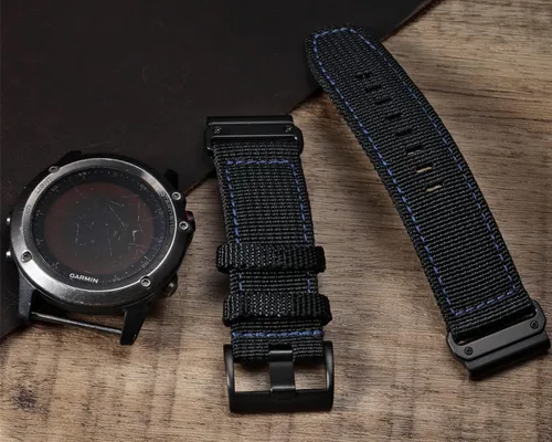 Vista 3 de Compatible con Garmin, correa deportiva de nailon para reloj fēnix/Forerunner/Vivoactive/Approach/MARQ/quatix/D2 Series resistente banda de repuesto