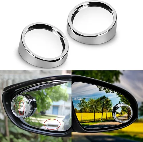 Vista 22 de x xotic tech Blind Spot Mirror, 2'' Black Round HD Glass Convex Rear View Mirror, 360° Rotate Wide Angle, Universal for Car SUVs Truck Motorcycle(2
