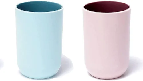 Vista 13 de Juego de 2 vasos irrompibles reutilizables para cepillos de dientes, vasos de plástico para cepillos de dientes, 10.1 fl oz/10.5 onzas, aptos