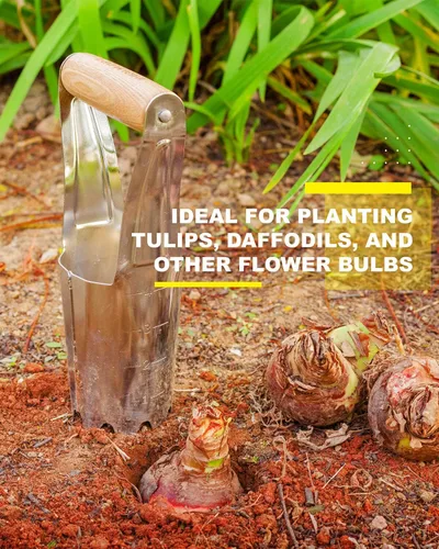 Vista 3 de Herramienta de plantación de bulbos, herramienta de plantación de bulbos de jardín de 4 pulgadas, herramienta de excavadora de agujeros