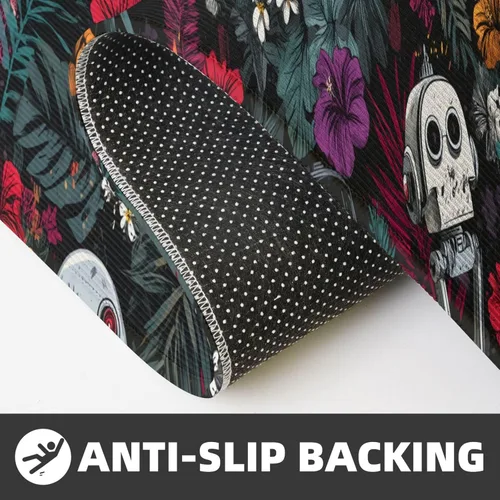 Vista 6 de Tropical Robot Print Kitchen Mats for Floor 2 Piece - Anti Fatigue Mats for Kitchen Floor, Non Slip Washable Rugs Home Decor