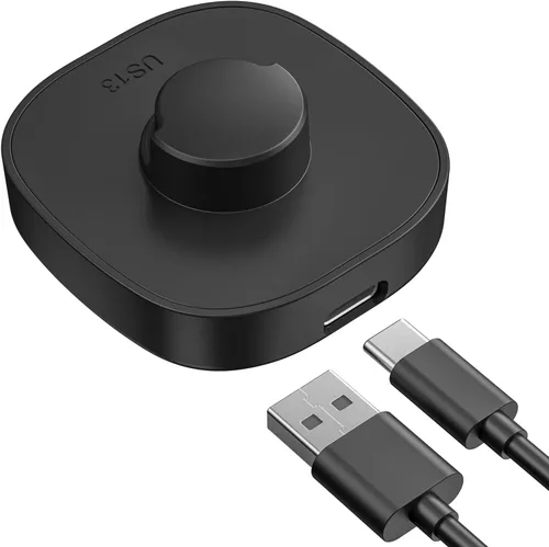 Vista 8 de Anillo inteligente de carga tamaño 7, compatible con cargador Ring Gen3, base de carga rápida y cable USB-C, cargador para Smart Ring (negro)