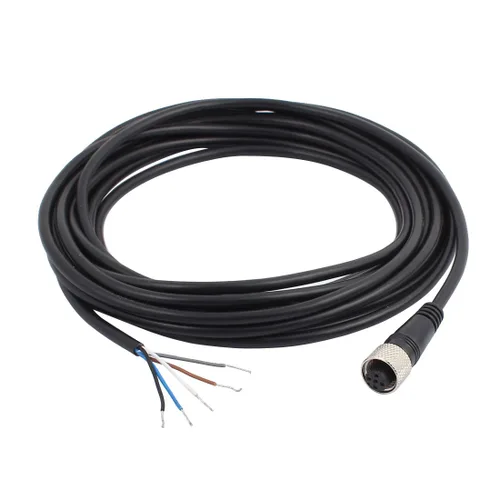 uxcell A16110400ux0295 M12 hembra recto 5 pines conector Aviación Socket Cable eléctrico 5M Negro