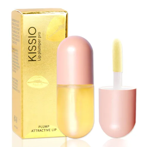 Vista 14 de KISSIO - Rellenador de labios, brillo labial con color, suero de labios con extractos de plantas, brillo hidratante para labios más voluminosos e