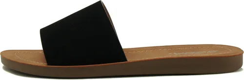 Vista 20 de Soda Shoes Efron-S - Chanclas básicas lisas para mujer, sandalias deslizantes, informales, puntera abierta, playa Todo negro Pu