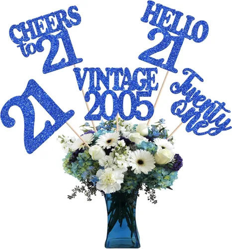 Vista 61 de 15 piezas de centro de mesa de feliz cumpleaños número 10 palos de diez dígitos dobles vintage 2015 centros de mesa de flores palos saludos a 10