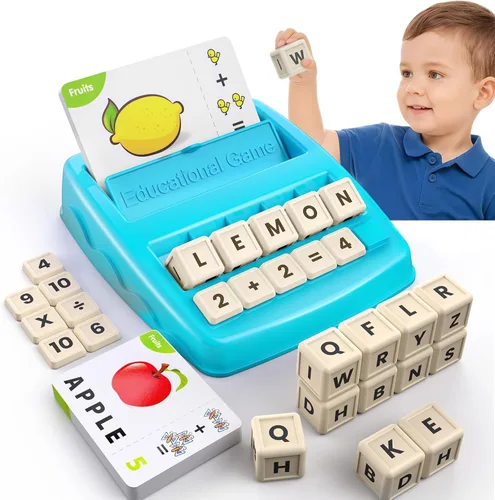 Juguetes educativos Juegos de aprendizaje para niños de 3 a 8 años, juego educativo de emparejar letras y ortografía, juego de matemáticas tempranas
