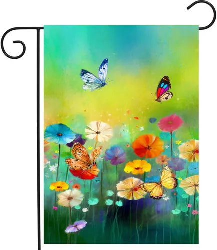 Vista 30 de Bandera de Jardín de Abeja de Verano Perdón las Malas Hierbas Estamos Alimentando a las Abejas Letrero de Patio Decoración al Aire Libre Sin Corte