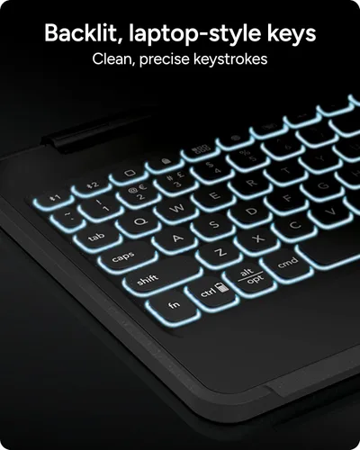 Vista 3 de ZAGG Rugged Book - Funda desmontable y teclado con bisagras magnéticas para iPad Air, iPad Air 2, iPad 9.7, iPad 9.7 Pro, emparejamiento Bluetooth