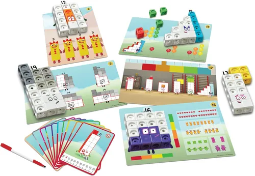 Vista 6 de hand2mind MathLink Cubes Numberblocks Conjunto de Actividades 11-20, 30 Actividades de Aprendizaje Preescolar, Bloques de Conteo, Cubos de Enlace