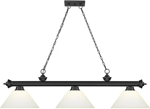 Vista 4 de Z-Lite 2306-3MB-AMO14 - Colgante de billar Cordon, 3 luces, 180 vatios totales, negro mate