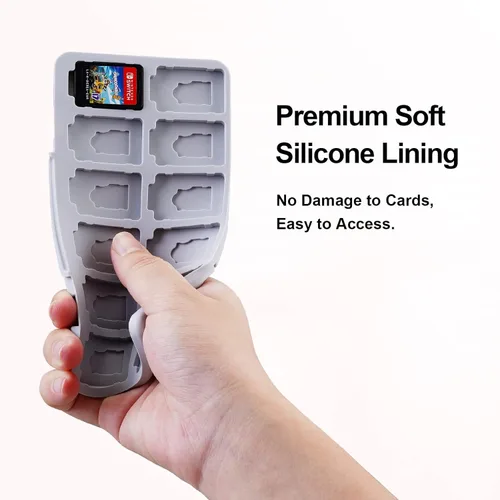 Vista 4 de JINGDU Switch Game Case for SwitchLiteOLED Model (2021) Games, the Game Cartridge Case Holder Can Store 48 Game Cards and 24 Micro SD Cards, Hard