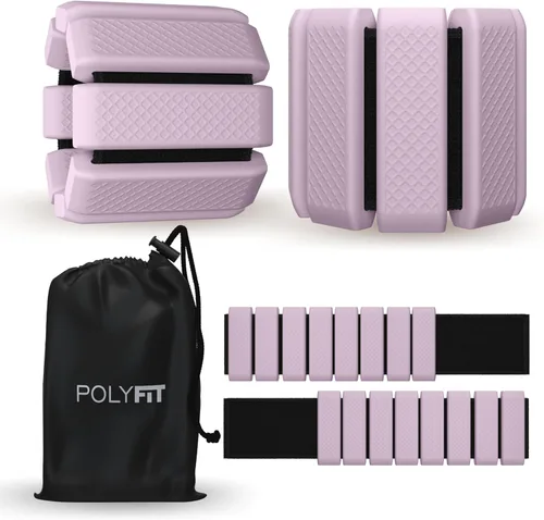 Vista 9 de Polyfit - Par de pesas para muñeca y tobillo - Pesas ajustables para tobillo para mujeres y hombres - Pulsera portátil para ejercicio, yoga