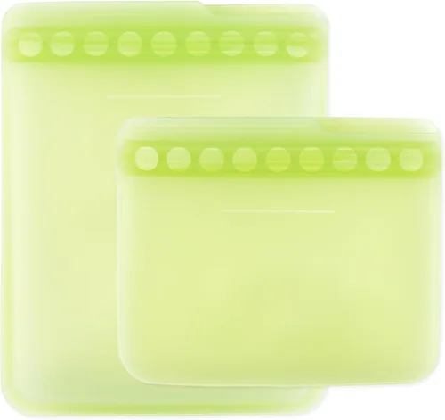 Vista 14 de Bumkins - Caja Bento de silicona - 3 secciones y tapa a prueba de fugas - Apto para alimentos - Juego de 2 - Lavable, apto para microondas, Azul