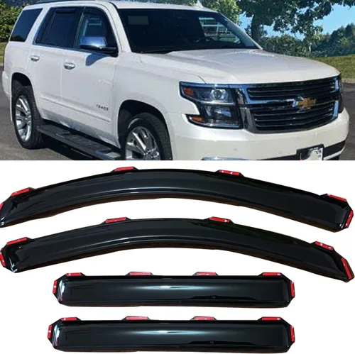 Vista 9 de Deflectores de ventana para Nissan Rogue 2014 2015 2016 2017 2018 2019 2020, viseras de ventana delantera y trasera, juego de 4 piezas, tinte