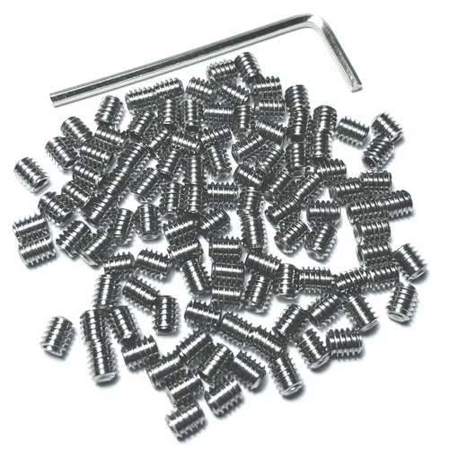 Vista 11 de Juego de 50 tornillos prisioneros 8-32 x 1/4 pulgada de acero inoxidable 304 con cabeza Allen hexagonal y cavidad hexagonal con llave Allen de 5/64