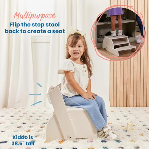 Vista 15 de ECR4Kids Taburete y silla Flip-Flop, muebles para niños, gris lavado