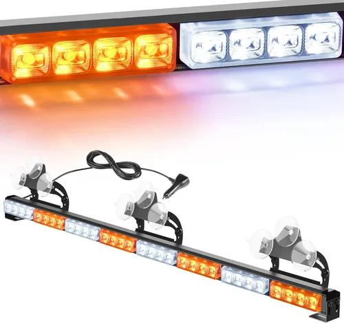 Vista 11 de Nilight - Barra de luz estroboscópica de emergencia para asesor de tráfico, 35 pulgadas, 32 LED, 21 patrones de flash, luces de advertencia