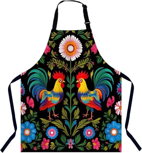 Vista 27 de Delantal de cocina abstracta con salpicaduras de acuarela para mujeres y hombres, delantal ajustable para chef, panaderos, delantal de cocina