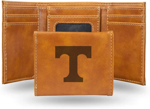 Vista 142 de NCAA Rico Industries - Billetera triple grabada con láser, con grabado láser, accesorio para hombre Negro