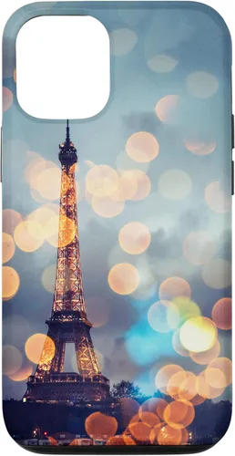 Vista 25 de iPhone 15 Torre Eiffel escénica París Francia por la noche Bokeh Majestic Case