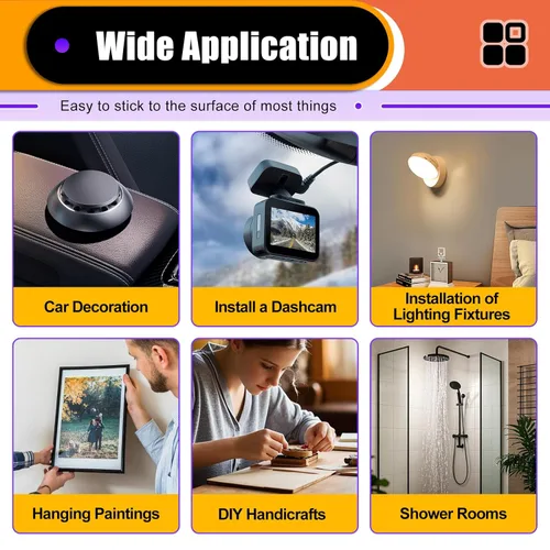 Vista 6 de 30 almohadillas adhesivas grandes y fuertes de doble cara, hechas de 3M, cinta de espuma adhesiva cuadrada resistente para pared de decoración