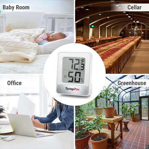 Vista 6 de ThermoPro TP49 - Termómetro digital de 3 piezas para interiores, medidor de humedad, mini higrómetro con monitor de temperatura y humedad