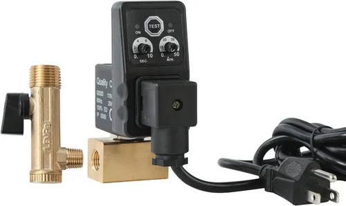 Vista 2 de Kit de drenaje de tanque electrónico automático, válvulas de drenaje de aire de compresor NPT de 1/4 pulgadas operadas por temporizador con tubo