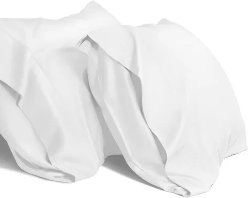 Vista 119 de WishSmile Juego de 2 fundas de almohada estándar refrescantes, transpirables, frescas, sedosas, suaves, de rayón derivado de tela de bambú