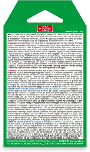 Vista 2 de FUJIFILM Instax Mini Película Instantánea Paquete Doble (Blanco), 20 Fotos