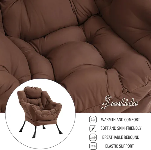 Vista 303 de Silla Lazy con otomana, silla moderna con reposapiés plegable, silla de acento de salón, cómoda silla de lectura para dormitorio, estudio, sala