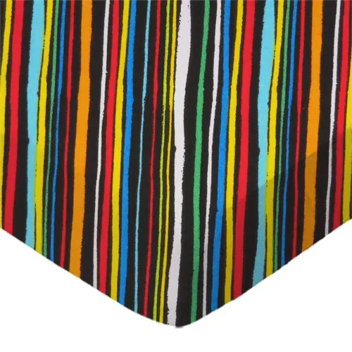 Vista 7 de SheetWorld - Sábana bajera ajustable de 100 % algodón percal, para jugar Joovy 38 x 38 pulgadas, círculos de colores, negro, fabricada en Estados