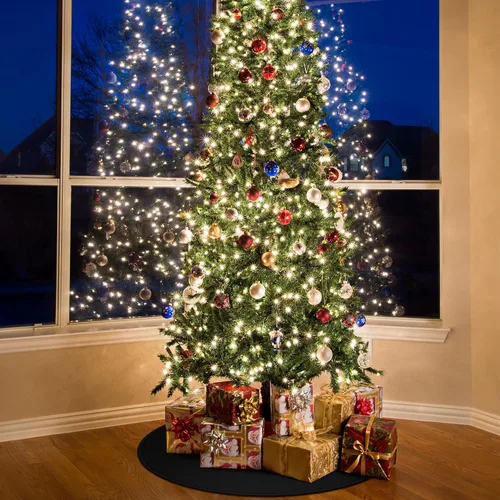 Vista 7 de Timgle Tapete para árbol de Navidad, tapete de silicona resistente para árbol de Navidad, protector de suelo impermeable para árbol de Navidad