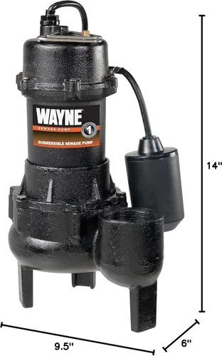 Vista 7 de Wayne - RPP50 bomba de aguas residuales de hierro fundido con Piggy Back Tether apagador de flotador