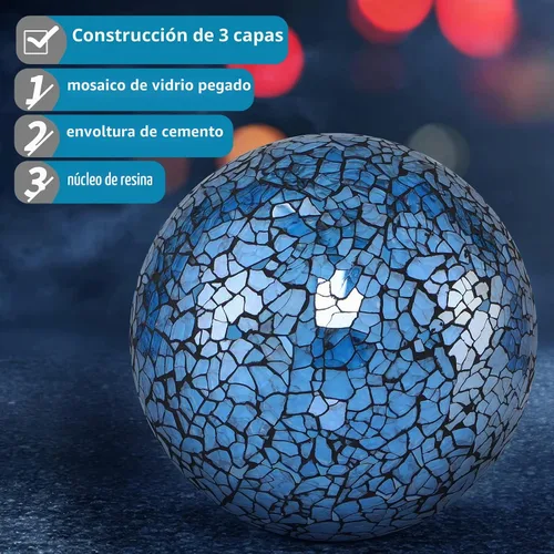 Vista 5 de MDLUU Orbes decorativos de 4 pulgadas, bolas de esfera de mosaico, bolas de centro de mesa para cuencos, jarrones, decoración de mesa de comedor