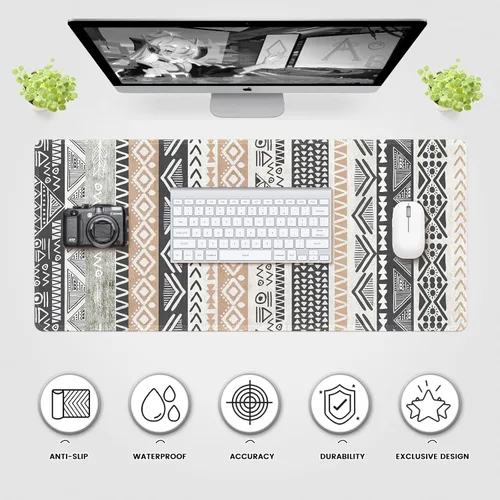 Vista 2 de ILeadon Alfombrilla de mouse XXL extendida para juegos, 35.4 x 15.75 pulgadas, base de goma antideslizante (arte geométrico)