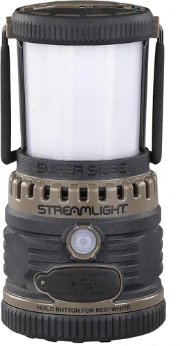 Streamlight 44947 Super Siege Linterna recargable de 1100 lúmenes con cargador AC de 120 voltios, Coyote