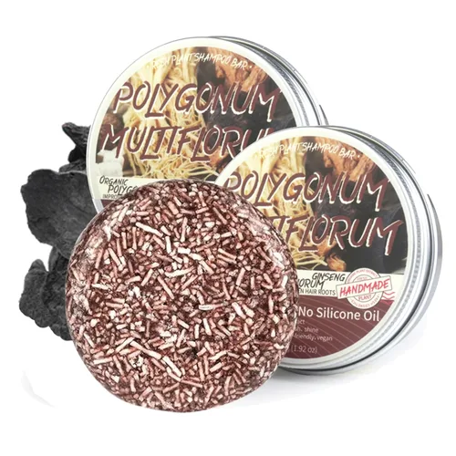 Barra de champú para oscurecer el cabello, champú ennegrecedor Shouwu para cabello gris, orgánico natural (paquete de 2 Polygonum Multiflorum para