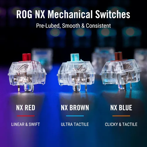 Vista 22 de ASUS Teclado mecánico inalámbrico ROG Azoth para juegos, 75% TKL, conectividad trimodo, interruptores lineales ROG NX Snow prelubricados Blanco